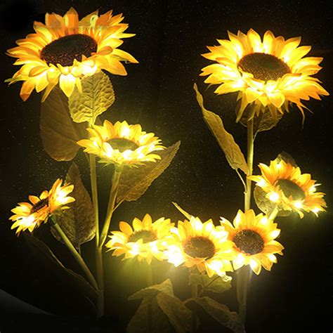 Multi Color Led Sunflower Artificial Led Flowers Lights China Garden