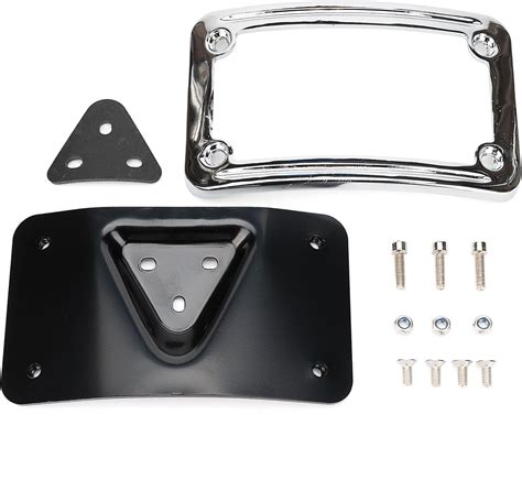 Curved Laydown License Plate Mount With Frame Fit For Harley Davidson