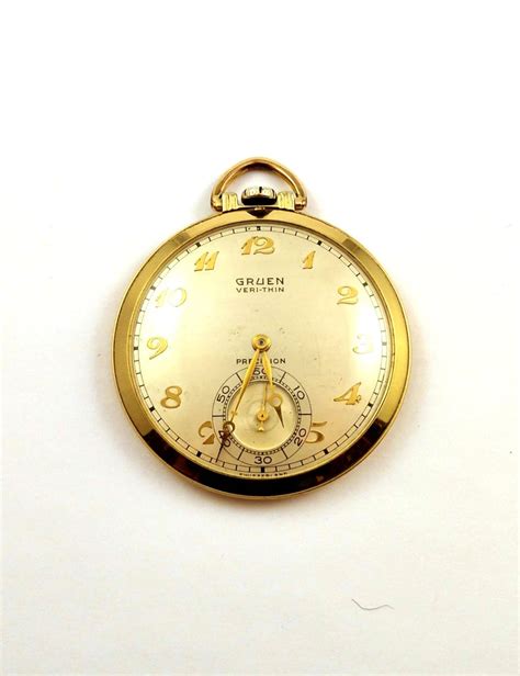 Vintage Gruen Pocket Watch 1940s Etsy