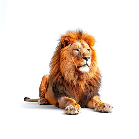 Premium Photo | Lion Laying Down on White Background Generative AI