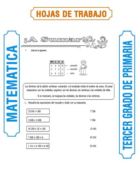 A Sumar Para Tercer Grado De Primaria Bonito Para Imprimir Hot Sex