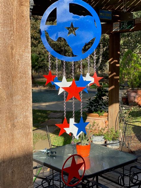 Texas Wind Chimes Texas Decor Outdoor Decor Etsy