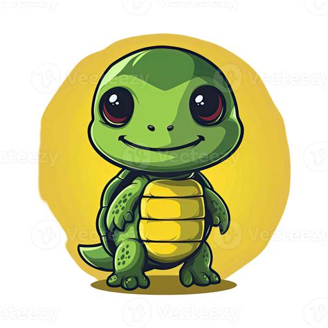 Cute Cartoon Turtle With Big Eyes 47739545 Png