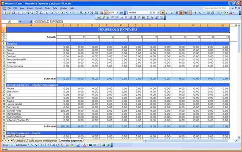 Monthly Bills Spreadsheet with regard to Monthly Bills Spreadsheet ...