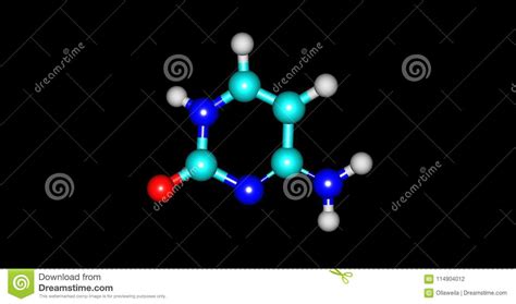 Cytosine Molecular Structure Isolated on Black Background Stock ...