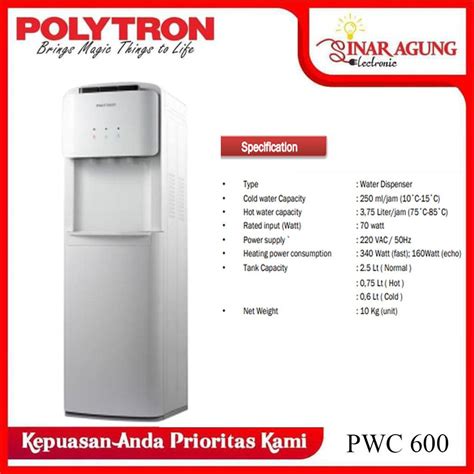 POLYTRON DISPENSER GALON BAWAH PWC 600 PWC600 100 ORI Lazada Indonesia