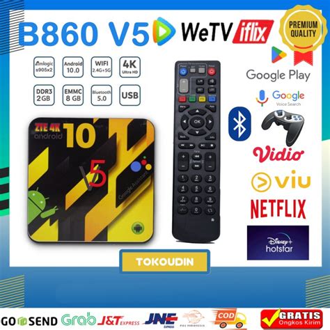 Jual New Stb Android Box Zte 4k B860h V5 Full Aplikasi Rmote Non