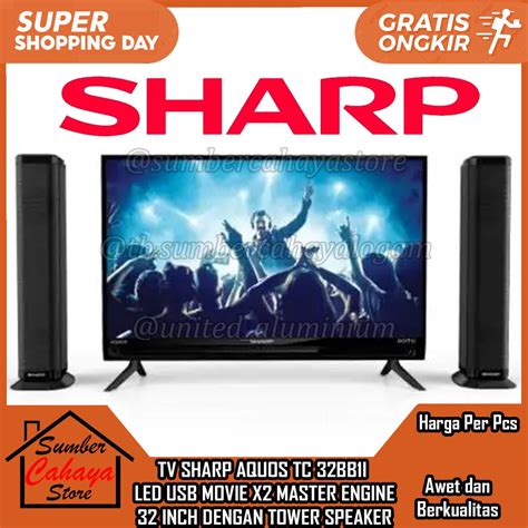 Jual Sharp Aquos Tv Led Inch Speaker Tower Usb Video Movie Tc