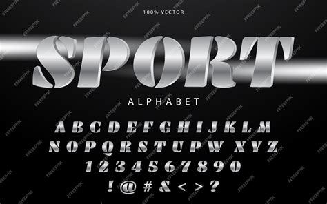 Premium Vector Sport Modern Alphabet Font With Strong Silver Color