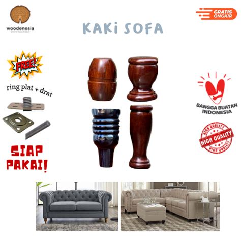 Jual WOODENESIA Kaki Kursi Sofa Kayu Mahoni Springbed Dipan Bahan Bufet