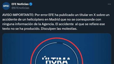 La Agencia Efe Se Disculpa Por Tuitear Por Error Un Titular Sobre Un