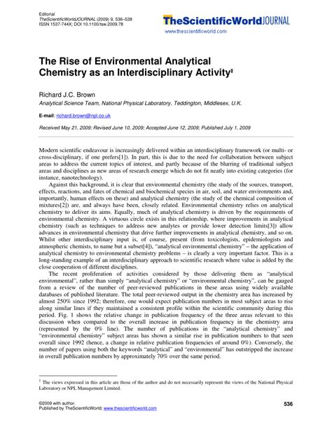 Pdf The Rise Of Environmental Analytical Chemistry As An Interdisciplinary Activity