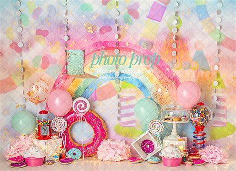 Pastel Rainbow Candy Land Graphy Backdrop Candyland Two Sweet Desert