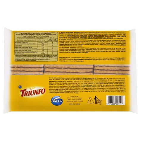 Biscoito Cream Cracker Arcor Triunfo Pacote 375g Tateno Supermercado