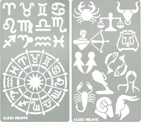 Amazon Aleks Melnyk No Metal Journal Stencil Zodiac Circle