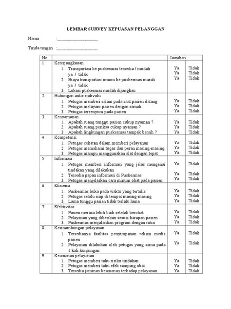 Detail Contoh Survey Kepuasan Pelanggan Koleksi Nomer