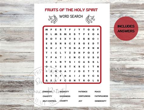 Word Search Game Fruits Of The Holy Spirit Word Search Games For