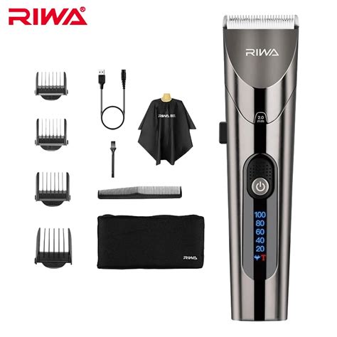 Riwa lavável aparador de cabelo display led recarregável cortador de