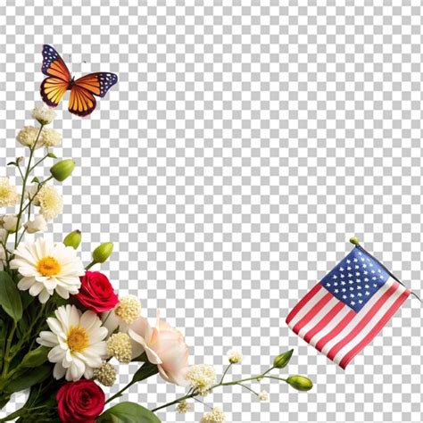 Premium Psd Happy Veterans Day Concept American Flags