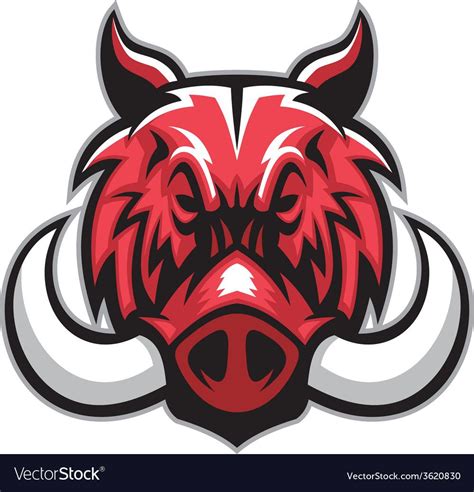 Hog Head Mascot Royalty Free Vector Image Vectorstock Aff Mascot