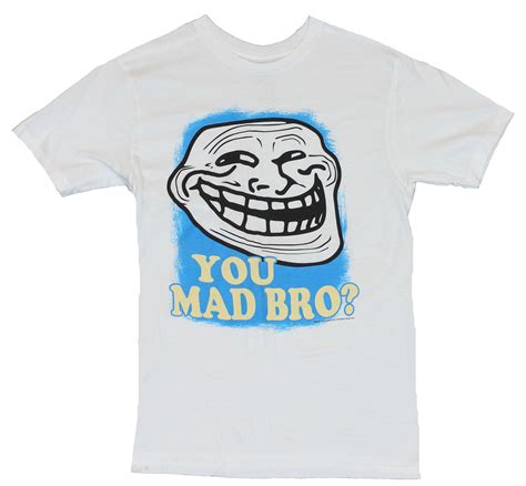 You Mad Bro? Mens T-Shirt - Crazy Face Internet Meme Red Word Image (Large) - Walmart.com