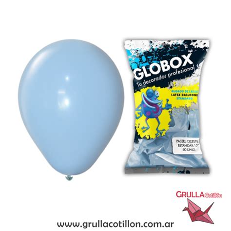 BOLSA GLOBOS CELESTE PASTEL 12 x50 GRULLA COTILLÓN