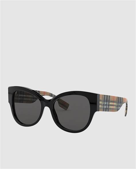 Gafas De Sol De Mujer Burberry Cat Eye De Acetato Negro Con Varillas A