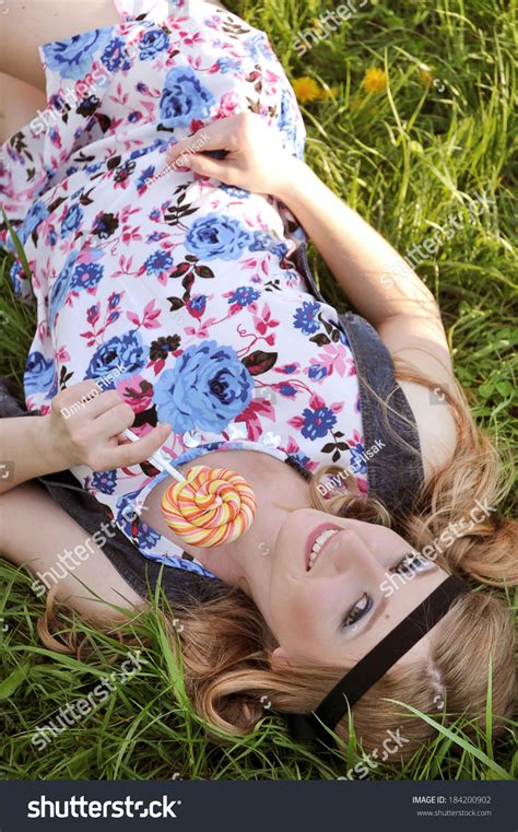 Woman Long Hair Sundress Lying Down Stock Photo Shutterstock