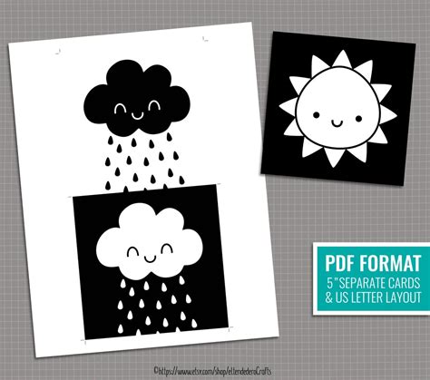 Printable High Contrast Baby Cards Monochrome Sensory Flash Etsy