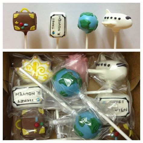 Vypassetti Cake Pops Travel Luggage Ticket Globeearth Airplane Travel Cake Travel Party