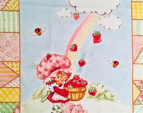 Strawberry Shortcake Vintage Strawberry Shortcake 1 Yard Panel