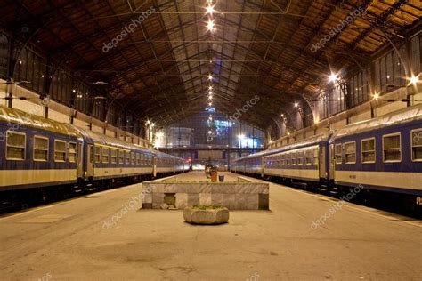 Budapest West Railway Station At Night Stock Editorial Photo