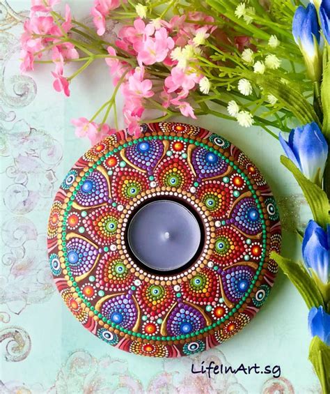 Dot Mandala Tealight Candle Holder Hobbies Toys Stationery Craft