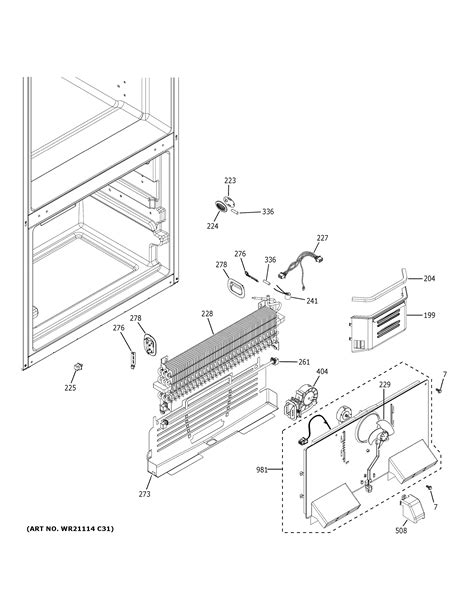 Assembly View For FREEZER SECTION CFE26KP2NBS1