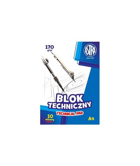 Blok Techniczny ASTRA 170g M2 Grube Kartki A4 10 Arkuszy