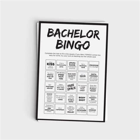 Fun Bachelor Party Bingo Scavenger Hunt Game Printable Bachelor Party