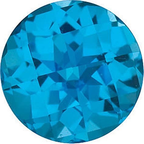 Swiss Blue Topaz Checkerboard Round Cut Gemstones Checkerboard Round