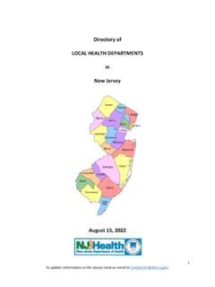 Directory Of Local Health Departments In New Jersey Directory Of