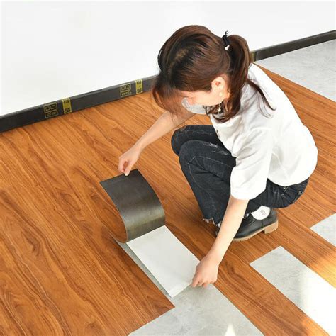 X Mm D Pvc Wood Vinyl Floor Stickers Self Adhesive Pvc Tiles