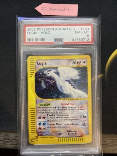 Pokemon Card WOTC 2003 Aquapolis E Series Crystal Lugia Holo 149 147