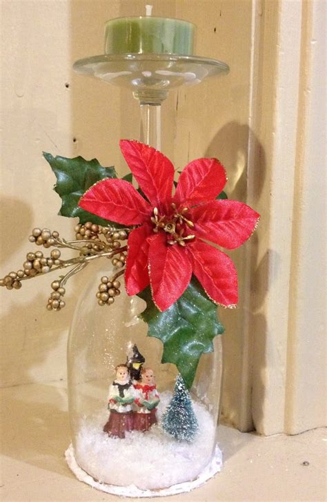 Wine Glass Snow Globe Diy Christmas Art Christmas Centerpieces Christmas Art