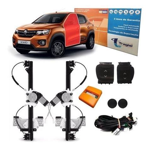 Kit Vidro El Trico Renault Kwid Portas Dianteira Kit Trava