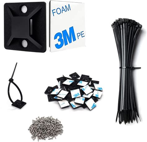 Kit De Clips Autoadhesivos Para Sujetar Cables Con Pegamento