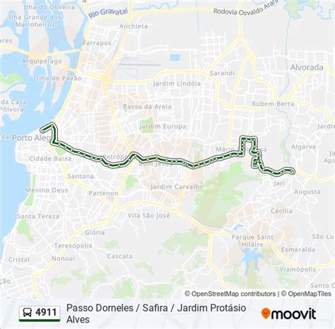 Rota da linha 4911 horários paradas e mapas P Dorneles Safira