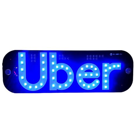 Placa Letreiro Luminoso Universal Aplicativo Uber Led Azul Marca