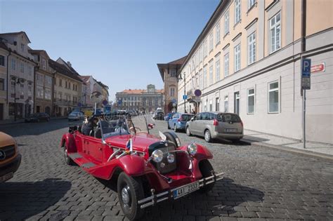 Sightseeing Red Retro Car Convertible Editorial Photo Image Of