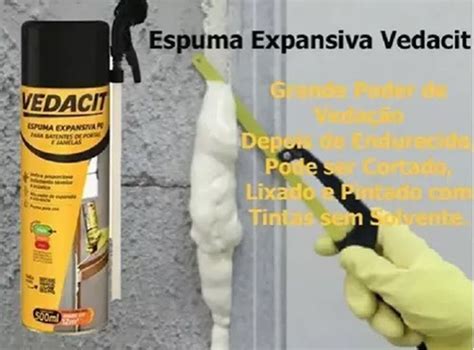 Espuma Expansiva 500ml Poliuretano Facil Uso Vedacit