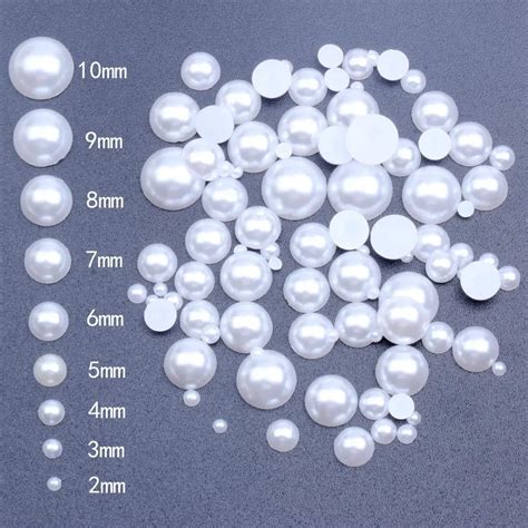 Half Round Pearls 500pcs Pack Flatback Imitation Loose White Glue On