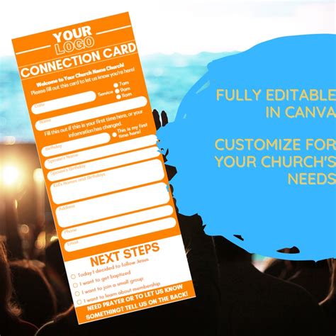 Church Connection Card Canva Template Etsy