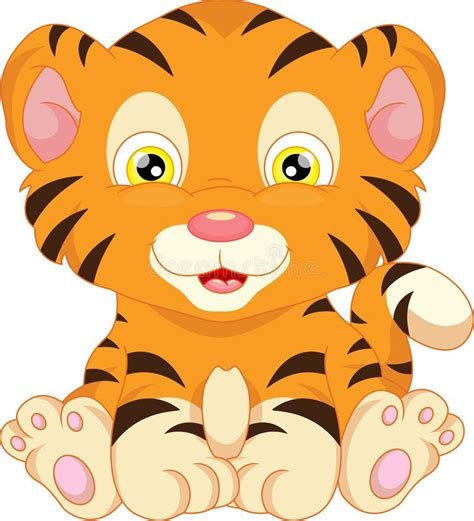 Het Leuke Beeldverhaal Van De Babytijger Vector Illustratie